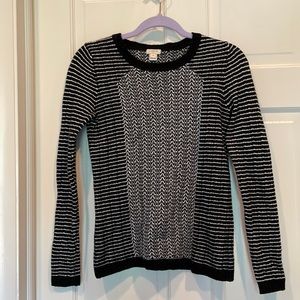 J. Crew Black & White Wool Blend Sweater